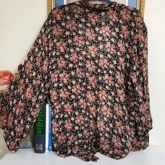 New Free People Floral Kimono Boho Peasant lagenlook Bohemian Fall Anthropology - Picture 6 of 6